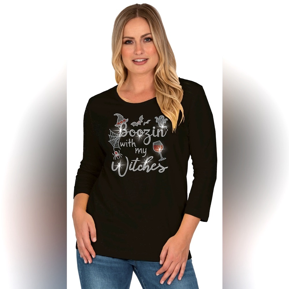 *New 3/4 Sleeve Top ~Boozing with my witches